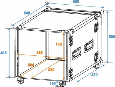 ROADINGER Rack Profi 10HE 45cm mit Rollen