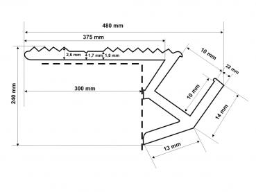 EUROLITE Treppenstufenprofil 10x10mm silber 2m