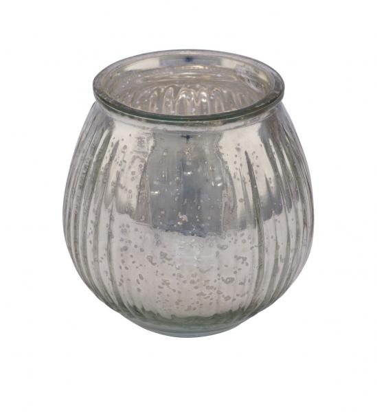 Neu Glasteelicht, silber, 9 x 9 x 9 cm, handgefertigt, *Germany*