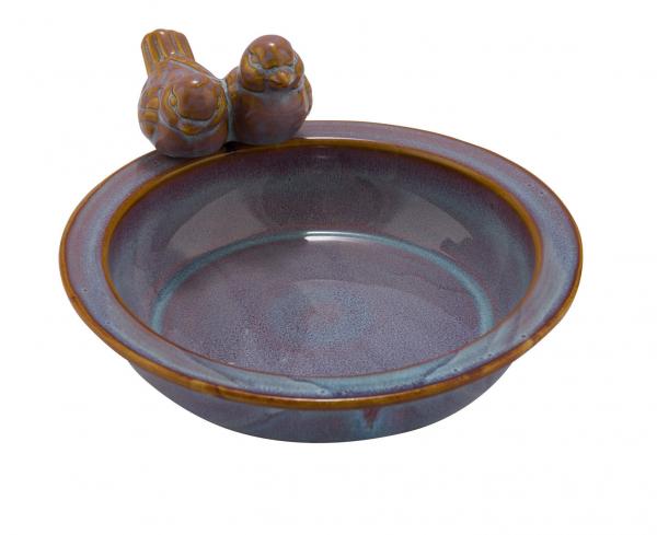 NEU Keramikvogeltränke, ohne Vögel, blau, 23 x 23 x 5 cm, handgefertigt, *Germany*