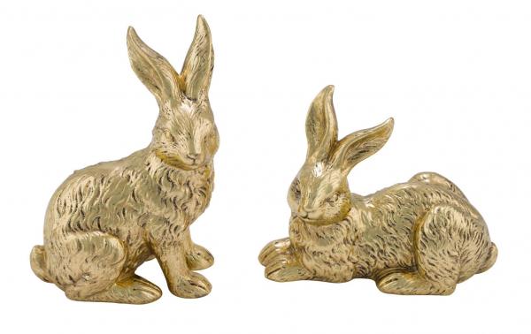 Neu Keramikhasen, 2er Set, gold, 19,5 x 9 x 16 cm, handgefertigt, *Germany*