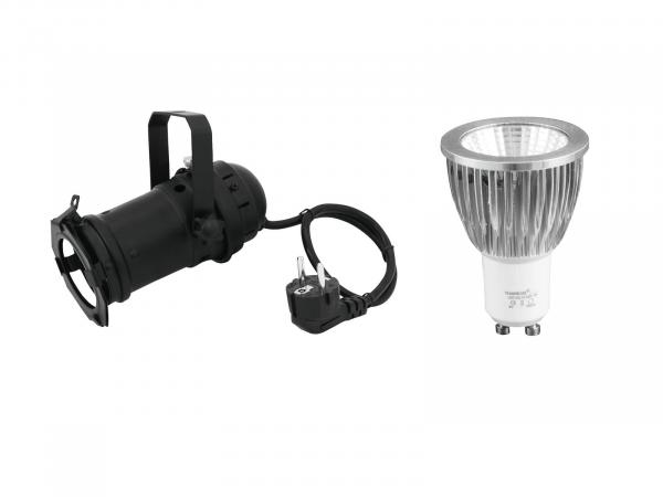 EUROLITE Set PAR-16 Spot sw + GU-10 230V COB 7W 3000K