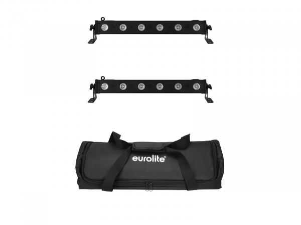 EUROLITE Set 2x LED BAR-6 QCL RGBA + Soft Bag