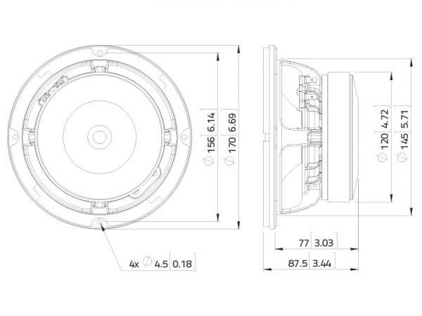 LAVOCE WAF061.80 6,5" Woofer, Ferrit, Alukorb