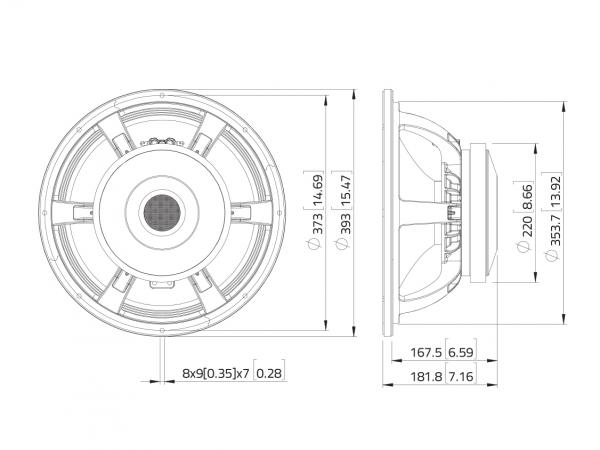 LAVOCE WAF154.03 15" Woofer, Ferrit, Alukorb