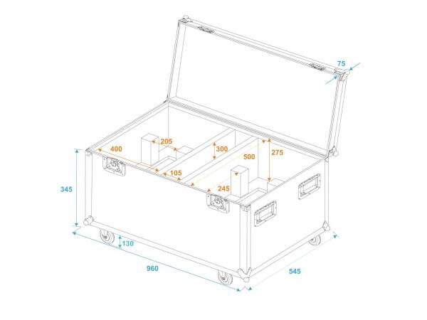 ROADINGER Flightcase 2x THA-250F