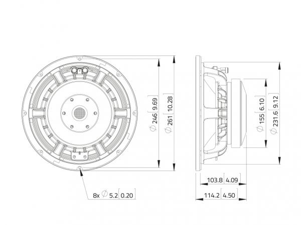 LAVOCE WAF102.51 10" Woofer, Ferrit, Alukorb