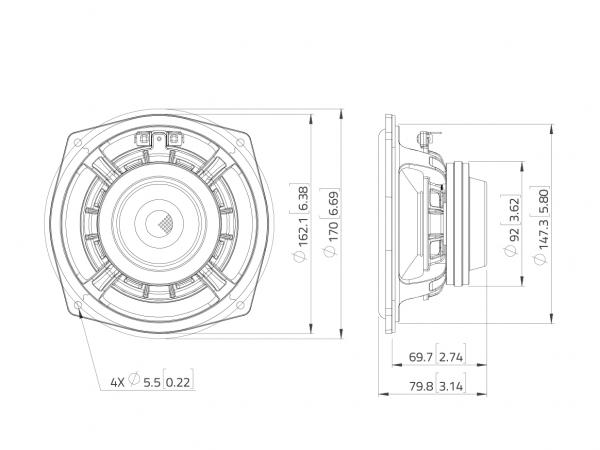 LAVOCE WAN061.80  6,5" Woofer, Neodym, Alukorb