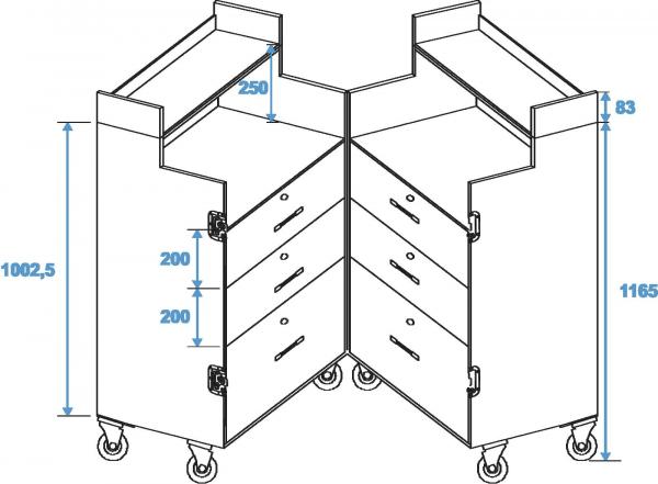 ROADINGER Universal-Roadie-Case Double Drawer DD-1