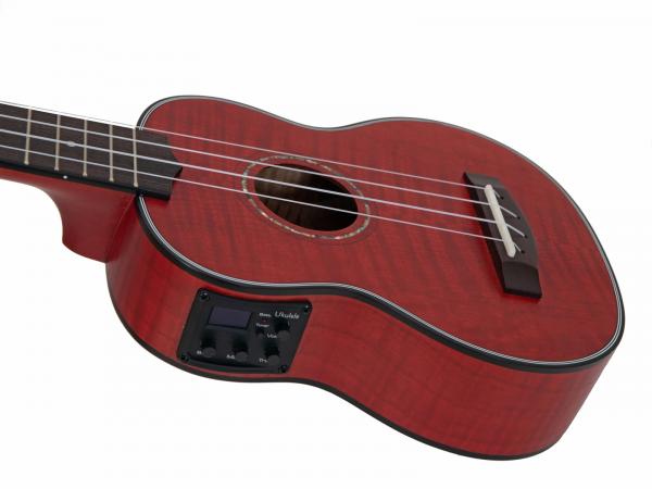 DIMAVERY UK-100 Sopran-Ukulele, flamed red