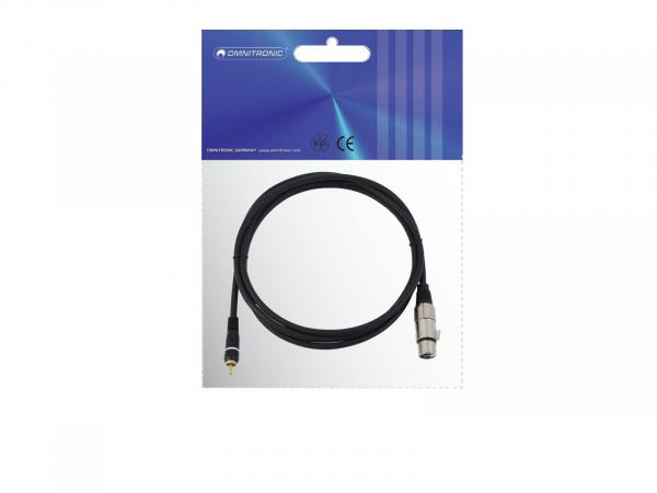 OMNITRONIC Adapterkabel Cinch/XLR(F) 2m sw
