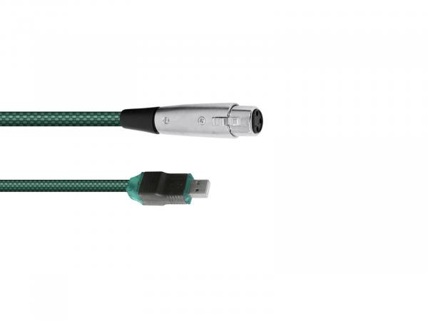 OMNITRONIC Adapterkabel USB/XLR(F) 5m gn