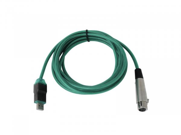 OMNITRONIC Adapterkabel USB/XLR(F) 5m gn