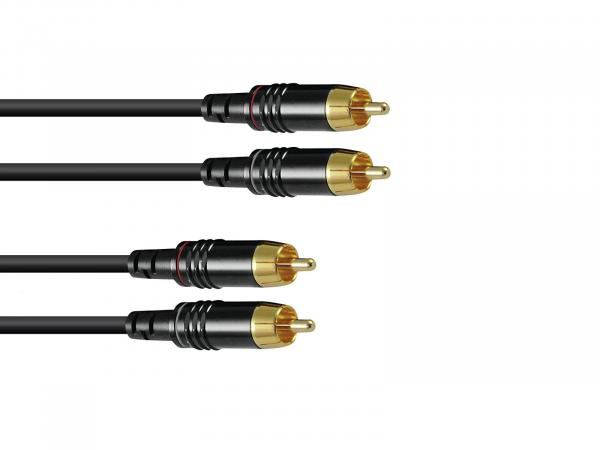 SOMMER CABLE Cinch Kabel 2x2 1m sw Hicon