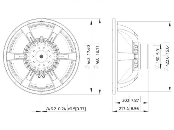 LAVOCE SAN184.02 18" Subwoofer, Neodym, Alukorb