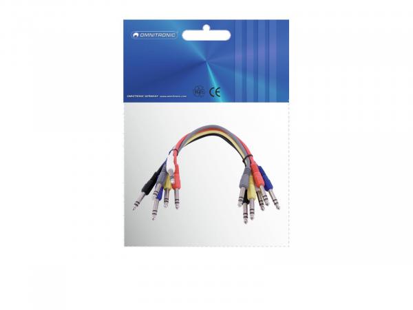 OMNITRONIC Klinkenkabel 6,3 Patchcord stereo 6x0,6m