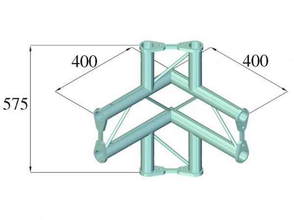 ALUTRUSS BISYSTEM PV-44 4-Weg Ecke vertikal