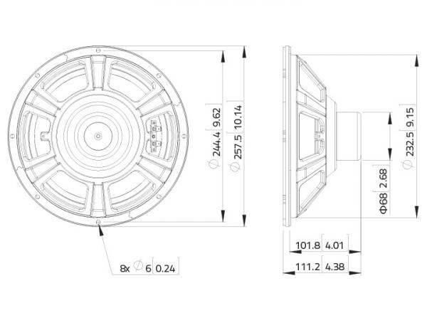 LAVOCE WSN102.00 10" Woofer, Neodym, Stahlkorb