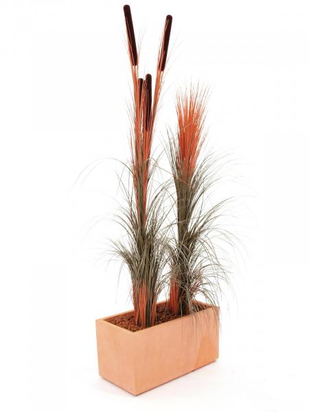 EUROPALMS Schilfgras mit Kolben, künstlich, hellbraun, 152cm
