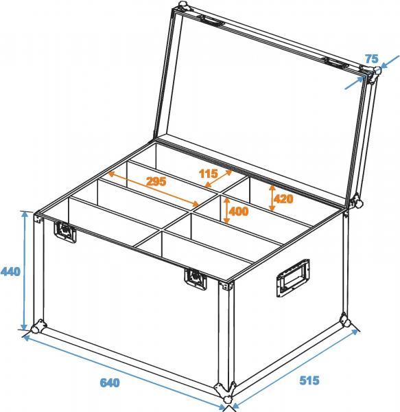 ROADINGER Flightcase 8x SLS Größe L