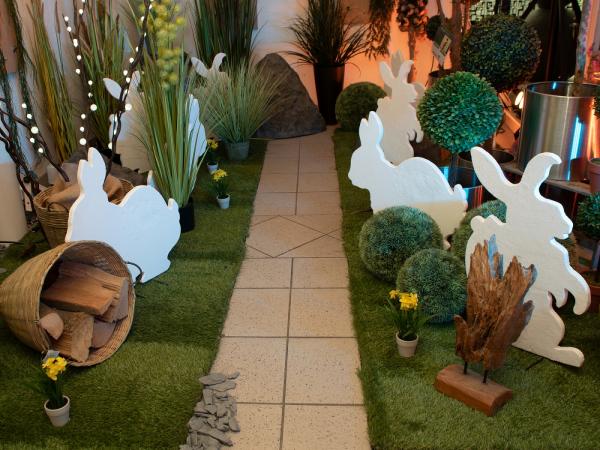 EUROPALMS Silhouette Hase, weiß, 56cm