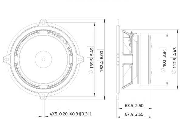 LAVOCE MSF051.22 5" Mid-Woofer, Ferrit, Stahlkorb