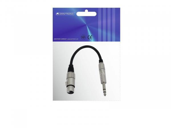 OMNITRONIC Adapterkabel XLR(F)/Klinke stereo 0,2m sw