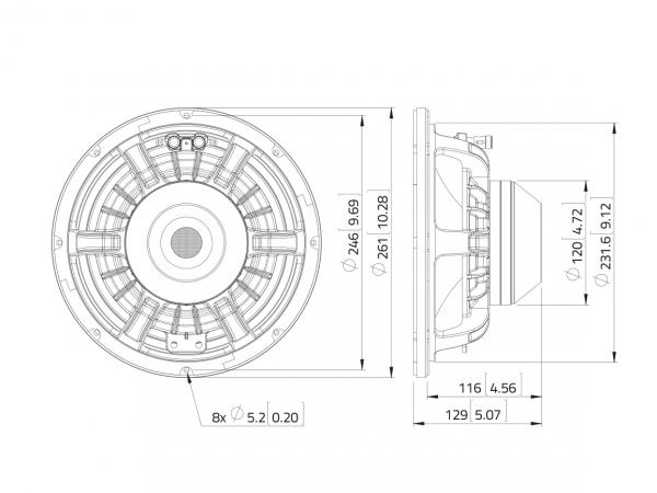 LAVOCE WAN102.50LD 10" Woofer, Neodym, Alukorb