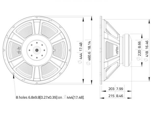 LAVOCE SSF184.00 18" Subwoofer, Ferrit, Stahlkorb