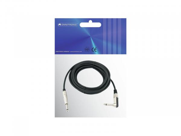 OMNITRONIC Klinkenkabel 6,3 mono 1x 90° 3m sw