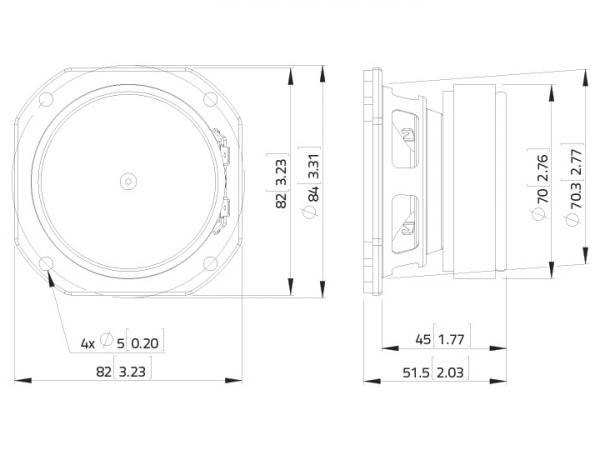 LAVOCE FSF030.70 3" Breitbandlautsprecher, Ferrit, Stahlkorb