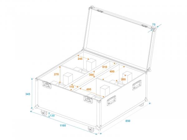 ROADINGER Flightcase 4x THA-250F