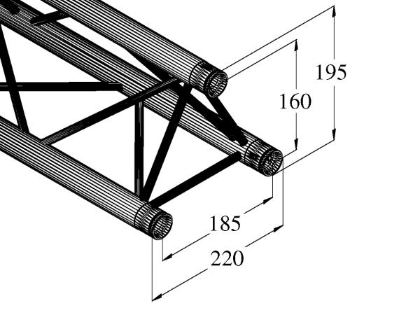 ALUTRUSS DECOLOCK DQ3-S200 3-Punkt-Traverse sw