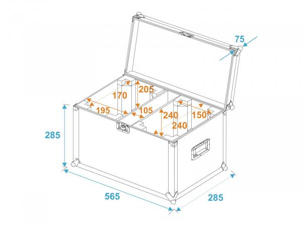 ROADINGER Flightcase 2x TMH-14/FE-300