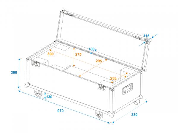 ROADINGER Flightcase 1x LED SL-350 MZF DMX Search Light mit Rollen