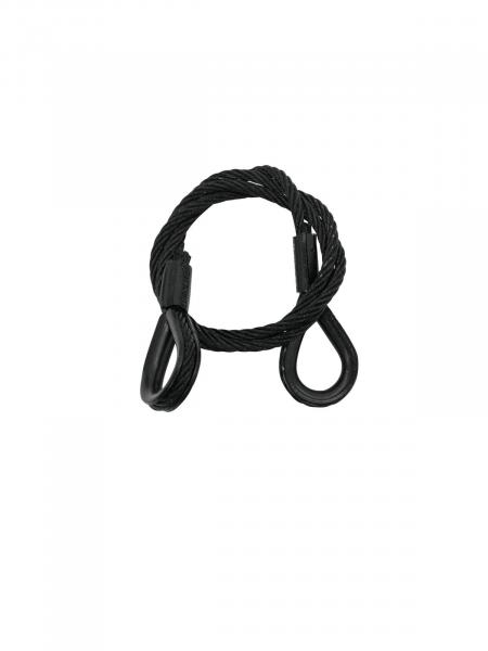 EUROLITE Stahlseil (SC) 600x3mm schwarz mit Kausche