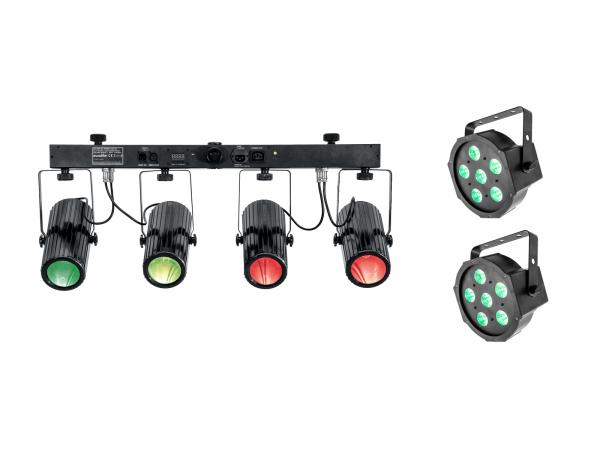 EUROLITE Set 2x LED SLS-6 TCL Spot + LED QDF-Bar RGBAW Lichtset