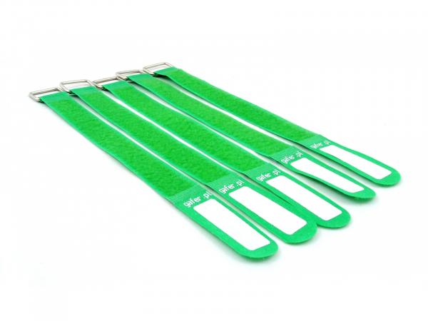 GAFER.PL Kabelbinder Klettverschluss 25x400mm 5er Pack grün