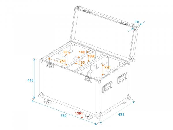 ROADINGER Flightcase 4x EYE-7 RGBW Zoom