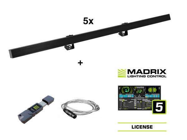 EUROLITE Set 5x LED PR-100/32 Pixel DMX Rail sw + Madrix Software