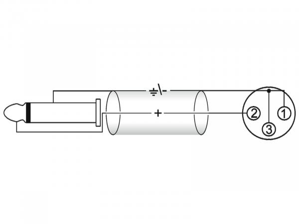 OMNITRONIC Adapterkabel XLR(F)/Klinke mono 2m sw