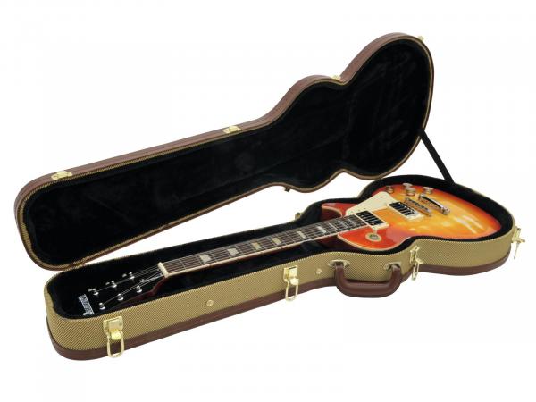 DIMAVERY Form-Case E-Gitarre LP, tweed