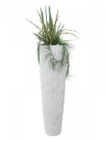 EUROPALMS Designübertopf LAMELLA-140, weiß