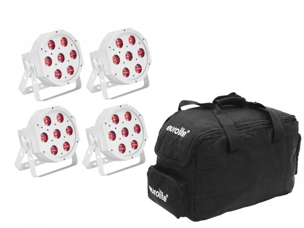 EUROLITE Set 4x LED SLS-7 HCL Spot weiß + Soft Bag