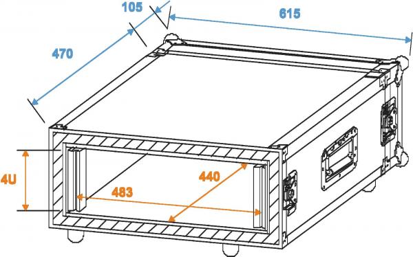 ROADINGER Verstärkerrack SP-2, 4HE, Shock-Proof