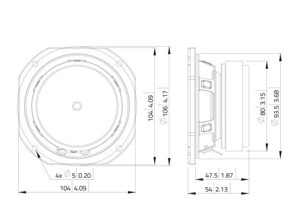 LAVOCE FSF041.00/16 4" Breitbandlautsprecher, Ferrit, Stahlkorb