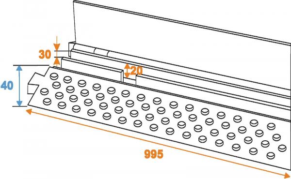 EUROLITE Kabelbrücke 2 Kanäle 1000x250mm