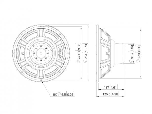 LAVOCE WSN102.50 10" Woofer, Ferrit, Stahlkorb