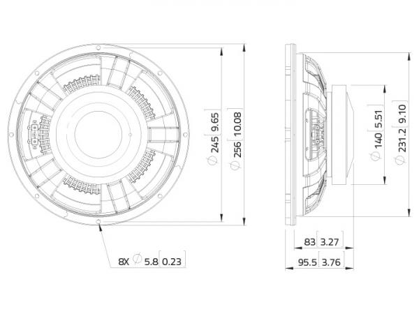 LAVOCE SSF102.40 10" Woofer, Ferrit, Stahlkorb