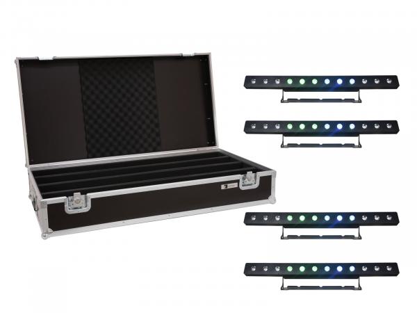 EUROLITE Set 4x LED PIX-12 QCL Leiste + Case